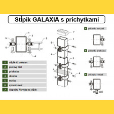 Sloupek GALAXIA 60x40x1,50x2000 s patkou / ZN+PVC7016