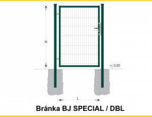 Gate BJ SPECIAL 1600x1000 / DBL / ZN+PVC6005