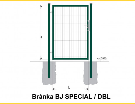 Gate BJ SPECIAL 1700x1000 / DBL / ZN+PVC6005