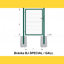 Gate BJ SPECIAL 1200x1000 / GALL / ZN+PVC6005