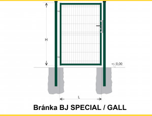 Gate BJ SPECIAL 1200x1000 / GALL / ZN+PVC6005