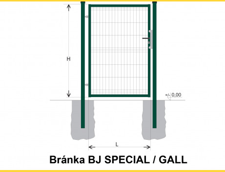 Gate BJ SPECIAL 1800x1000 / GALL / ZN+PVC6005