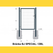 Gate BJ SPECIAL 1400x1000 / DBL / ZN+PVC7016