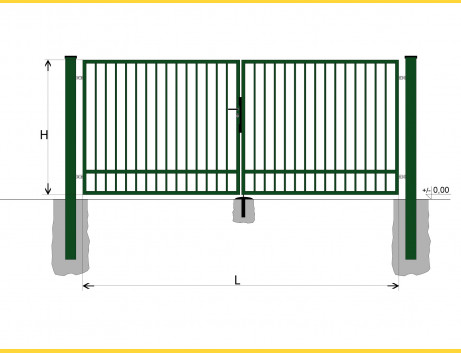 Brána BD SPECIAL 1200x4250 / TYČ / ZN+PVC6005