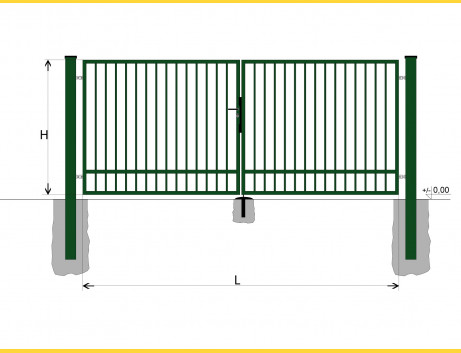 Gate BD SPECIAL 1600x5250 / TYČ / ZN+PVC6005