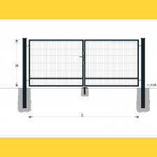 Brána BD SPECIAL 1700x3750 / DBL / ZN+PVC7016