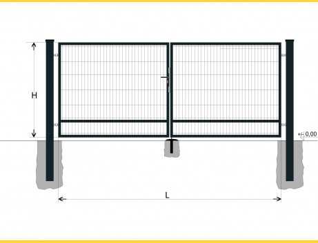 Brána BD SPECIAL 1900x3750 / DBL / ZN+PVC7016