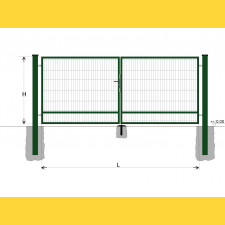 Brána BD SPECIAL 1400x4250 / DBL / ZN+PVC6005