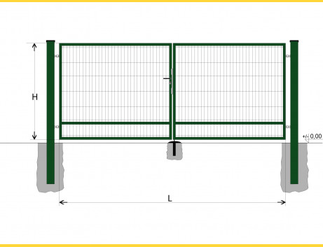 Brána BD SPECIAL 1400x4500 / DBL / ZN+PVC6005