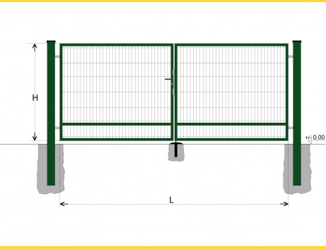 Gate BD SPECIAL 1800x5250 / DBL / ZN+PVC6005