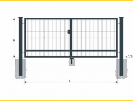 Brána BD SOLID 1400x9750 / GAL / ZN+PVC7016